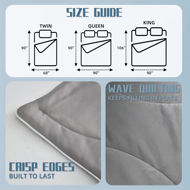DOWNCOOL Cooling Comforter, Grey Cooling Blanket Queen Size, Cooling Duvet for Hot Sleeper, Breathable Summer Quilt, Lightweight Soft Q-Max>0.4 Arc-Chill Cool Comforter,90"X90" - Image 5