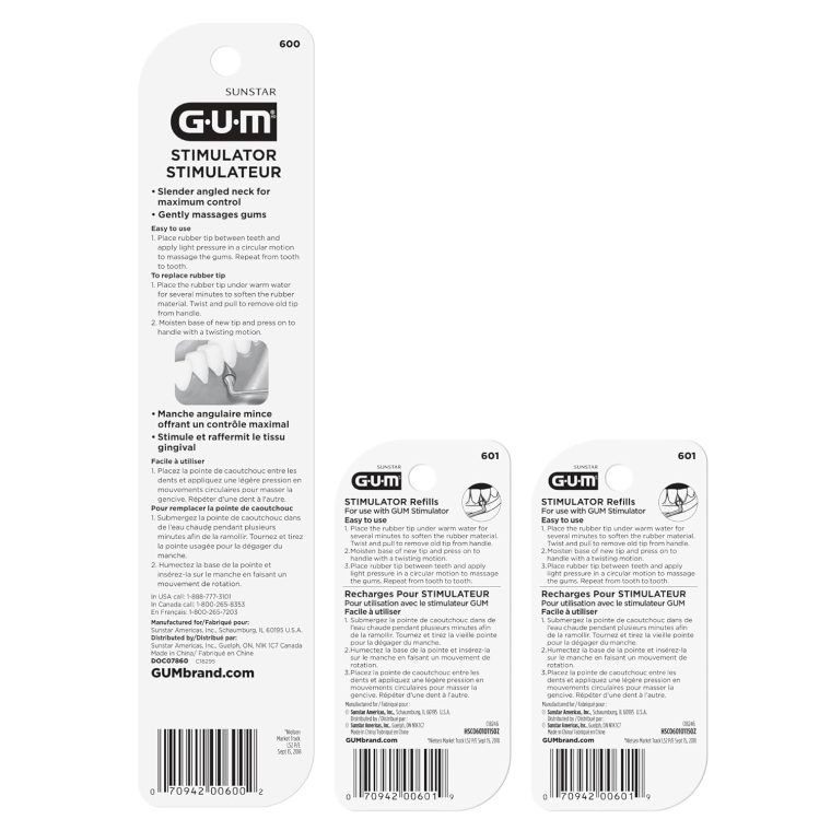 GUM Stimulator Permanent Handle - Long Handled Massager Remove Plaque & Promote Health (Handle + 2 Refill Packs) - Image 7