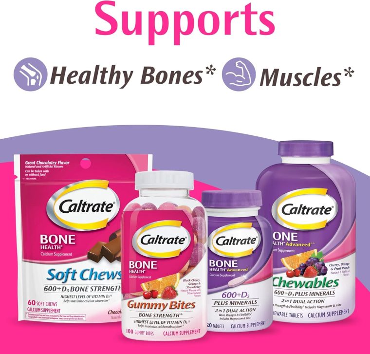 Caltrate Gummy Bites 500 mg Calcium and Vitamin D Supplement, Black Cherry, Strawberry, Orange - 50 Count - Image 9