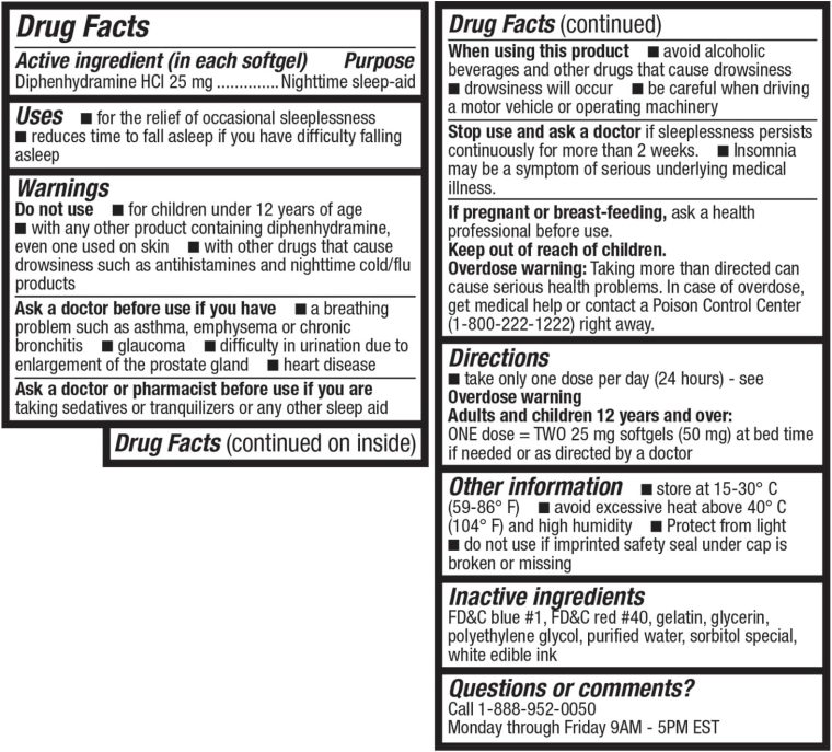 HealthA2Z Sleep Aid, Diphenhydramine HCl 25mg Softgels, Supports Deeper, Restful Sleeping, Non Habit-Forming (96 Softgels) - Image 6