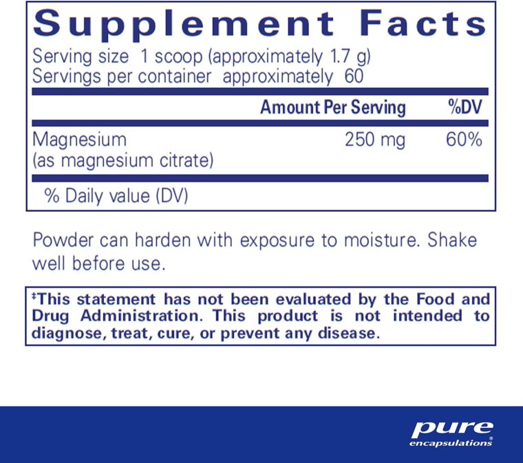 Pure Encapsulations Magnesium (Powder) | Supports Cardiovascular Function, Muscle Function, and Calming | 3.7 Ounces - Image 2