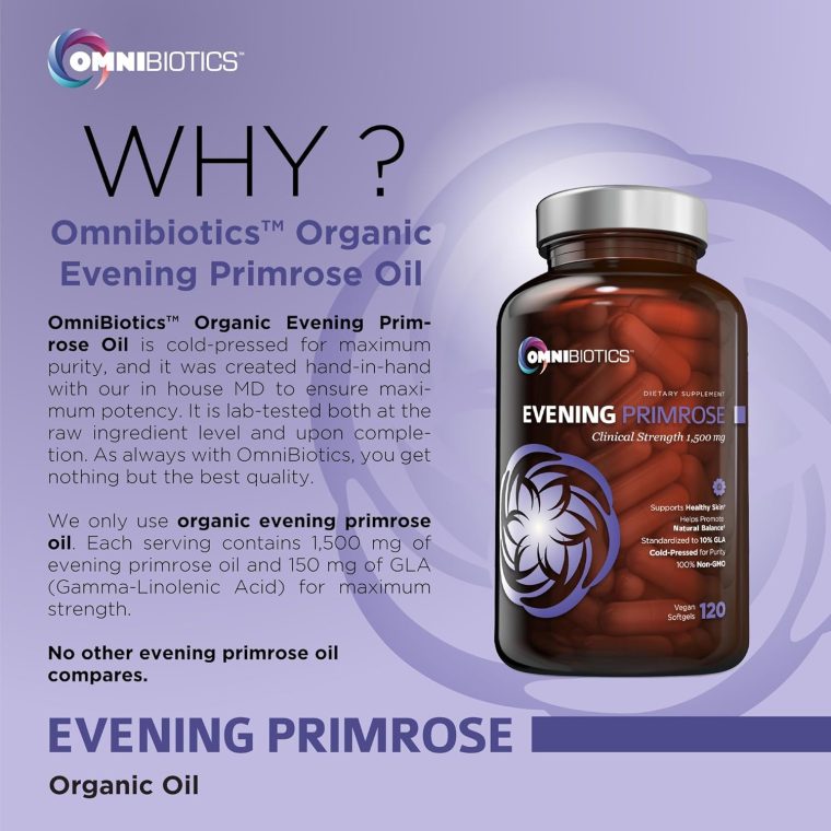 Organic Evening Primrose Oil for Women, Clinical Strength 1500mg per Capsule - 10% GLA, Cold-Pressed, Non-GMO, Hormone Balance for Women, Aceite De Onagra Organico - 120 Vegan Softgel Capsules - Image 5