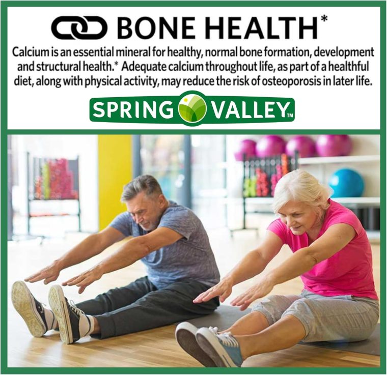 Calcium 600 mg 100 Tablets, Dietary Supplement, Bone Health Calcium by Spring Valley (Pack of 2) - Image 3