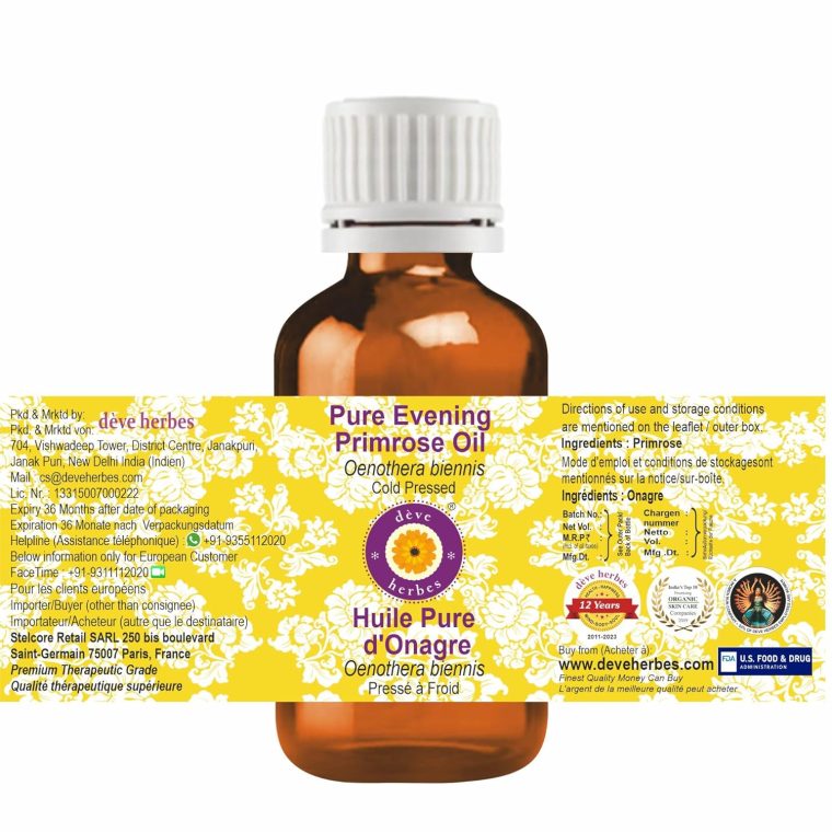 dève herbes Pure Evening Primrose Oil (Oenothera biennis) Cold Pressed 50ml(1.69 oz) - Image 2