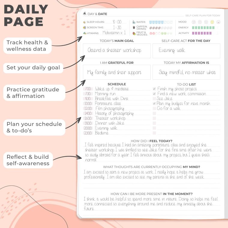 Clever Fox Self-Care Journal PRO – Wellness & Daily Reflection Notebook – Mental Health, Meditation & Mood Journal for Women, 7x10” (Peach Pink) - Image 2