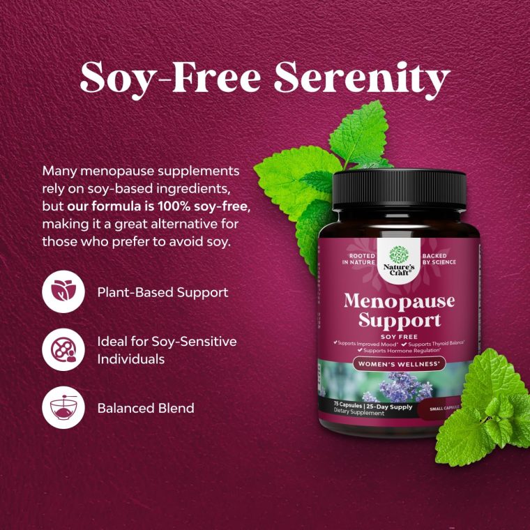Complete Herbal Menopause Supplement for Women - Soy Free Female Hormone Balance Capsules for Night Sweats, Hot Flashes & Mood Swings with Dong Quai, Chaste Berry & Black Cohosh Root - 75 Count Pack - Image 4