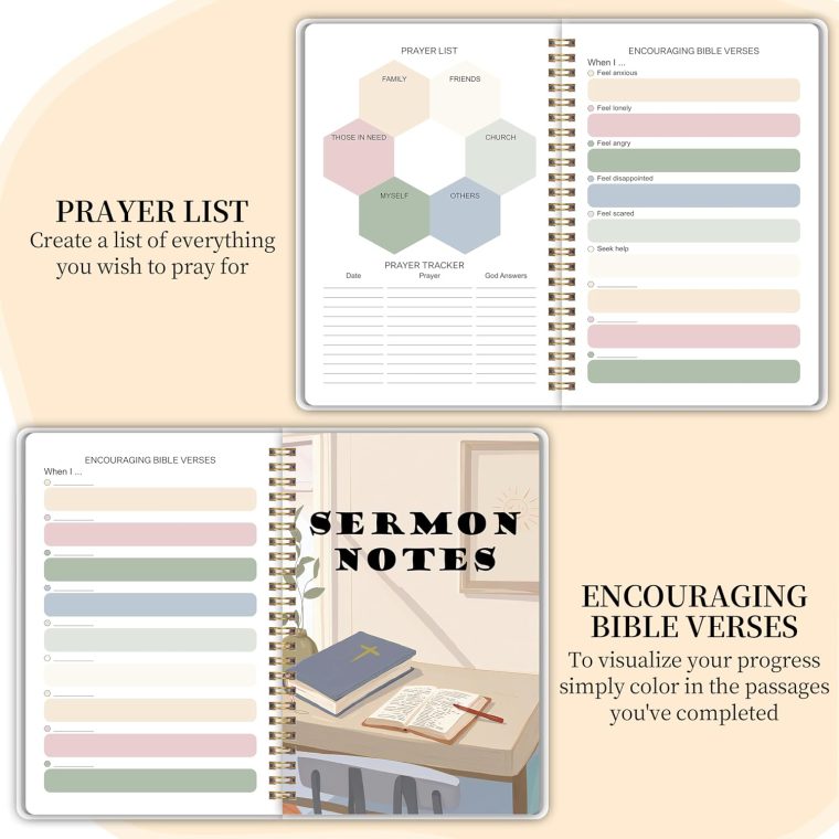 Bible Study Journal - Church Notes Journal - Soap Bible Study Notebook for Women - Bible Notebooks for Note Taking - Based Religious Gifts - Image 4