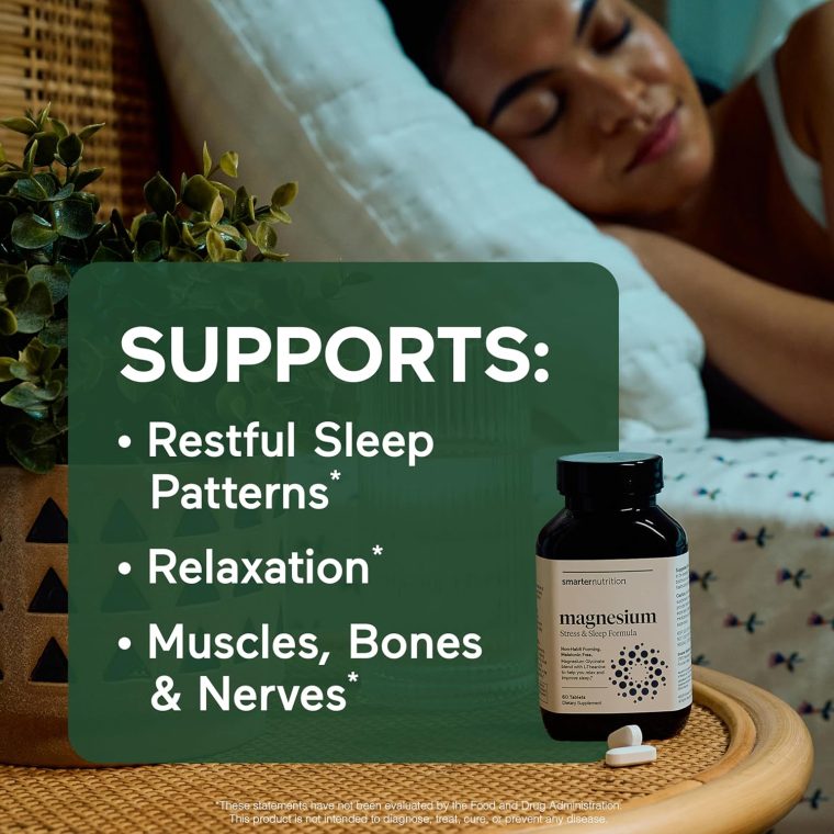 Smarter Nutrition Magnesium Complex - Chelated Magnesium Glycinate + Citrate, Malate for Sleep, Relaxation, Muscle & Nerves + Clinically Proven L-Theanine, Non-GMO-180 Tablet[90-Day Supply] - Image 2