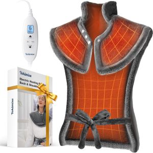 Heating Pad for Neck and Shoulders and Back | Weighted Heat Pad for Pain Relief| 24"x33" Electric Heated Pads | Fast Heating, ETL Certified| Birthday Gifts for Women, Men, Mom, Dad (Grey)