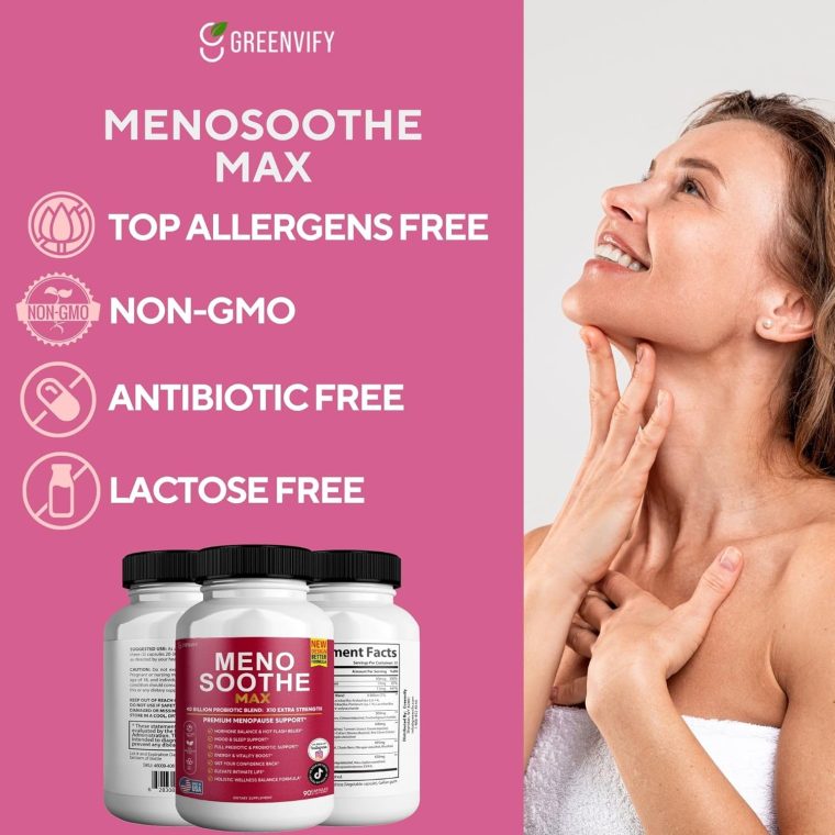 MenoSoothe Max | Premium Menopause Support Supplement | Hormone Balance, Mood & Sleep Aid | Probiotic Blend | 90 Capsules (1) - Image 4