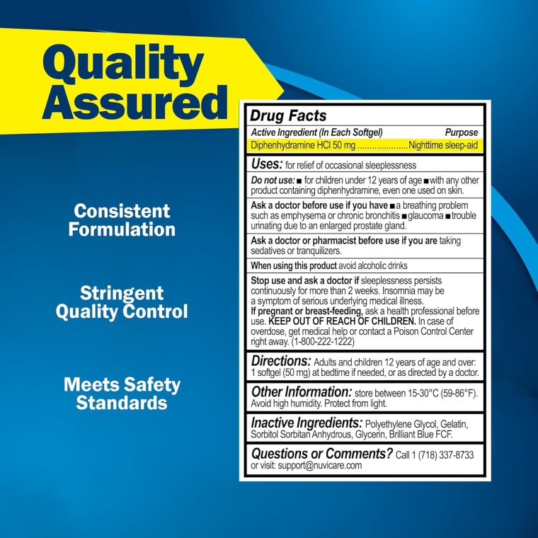 Maximum Strength SleepAid Soft Gels - Nighttime Sleep Aid with Diphenhydramine HCl 50mg - Non Habit Forming Sleeping Pills for Adults - Extra Strong OTC Sleep Aids for Adults (100 Count) - Image 9