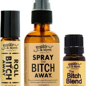 Frankie & Myrrh | The Bitch Kit Trio | Aromatherapy Spray, Roll-on and Blend for Irritability | Bergamot, Geranium, Lavender, Frankincense Essential Oils | Natural Perfume