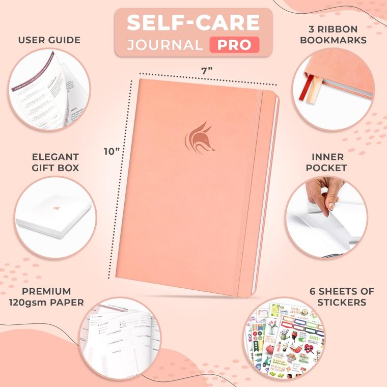 Clever Fox Self-Care Journal PRO – Wellness & Daily Reflection Notebook – Mental Health, Meditation & Mood Journal for Women, 7x10” (Peach Pink) - Image 5