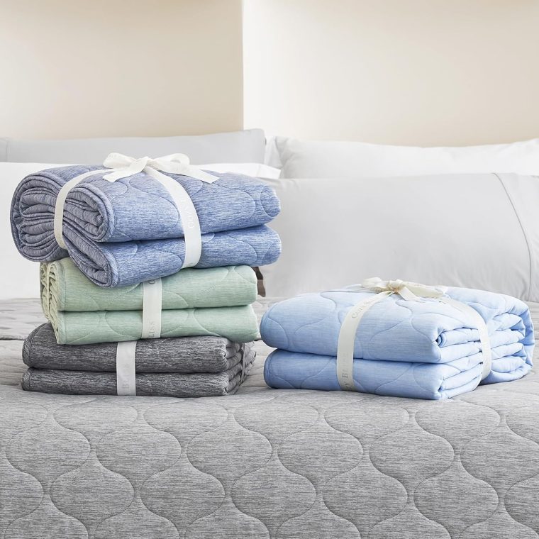 Cozy Bliss Double Side Cooling Blanket for Hot Sleepers, Q-Max>0.46 Lightweight Soft Breathable All Seasons Cooling Throw for Night Sweats (Charcoal Grey, 80"x90") - Image 8
