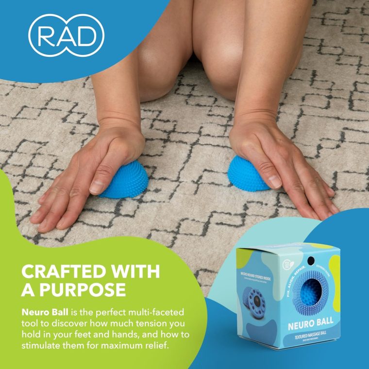 RAD Neuro Ball – Foot Roller & Textured Massage Ball for Myofascial Release, Plantar Fasciitis, Hands & Face – Spiky Therapy Tool for Muscle Relief - Image 5