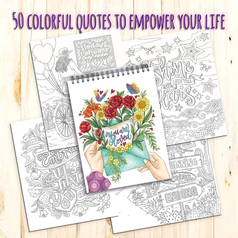 ColorIt Colors of Inspiration, Volume II - Inspirational Quotes and Positive Affirmations Adult Coloring Book, 50 Original Designs, Spiral Binding, Lay Flat Hardback Book Cover, Ink Blotter - Image 4
