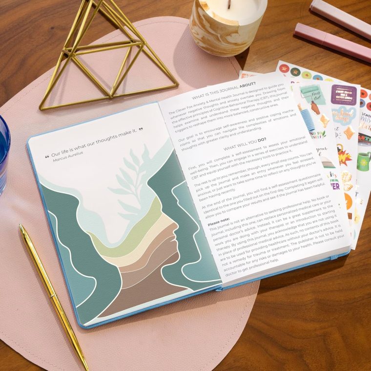 Clever Fox Mental Health & Anxiety Journal – Guided CBT Journal with Prompts for Self Help & Stress Relief – Mood & Emotion Tracker (Periwinkle) - Image 3