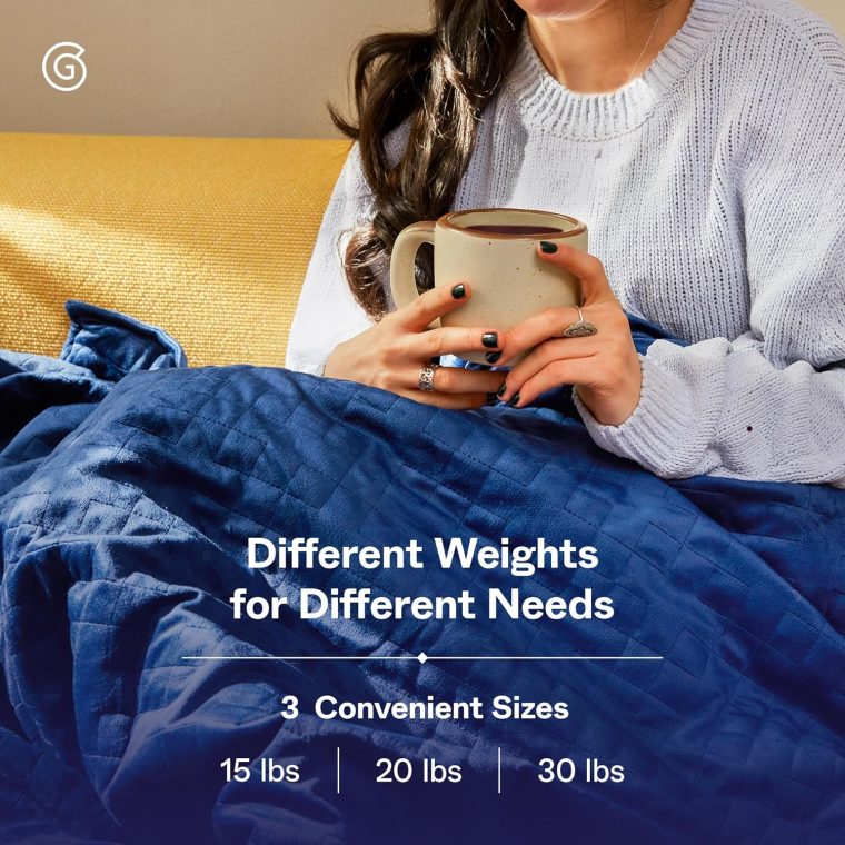 Weighted Blankets for Adults, 35lbs Navy (90" x 90", Queen/King) - Heavy Comfort Cotton Blanket with Glass Beads - Utra-Soft Premium Breathable Microfiber Duvet Cover - Machine Washable - Image 5