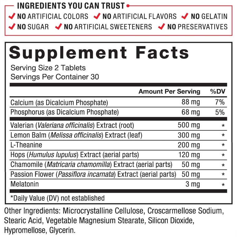 Force Factor Somnapure Drug-Free Sleep Aid for Adults for Occasional Sleeplessness with Melatonin & Valerian, Non-Habit-Forming Sleeping Pills, Fall Asleep Faster, Wake Up Refreshed, 60 Tablets - Image 5