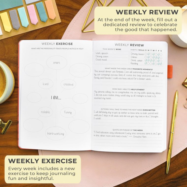 Clever Fox Gratitude Journal – Happiness, Positivity & Affirmation Daily Journal – Inspirational Daily Notebook – 3 Months, A5 (Orange) - Image 4