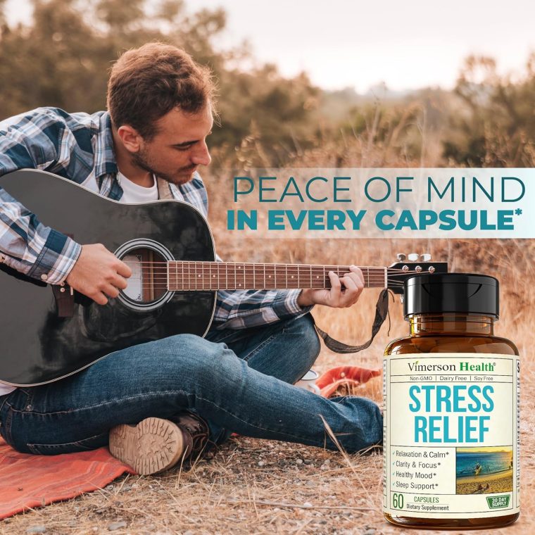 Stress Relief Supplement with 5HTP, Ashwagandha, Valerian, St John’s Wort, GABA, Chamomile & B-Vitamins - Promotes Relaxation, Sleep, Calm & Balanced Mood, Energy & Focus. Vegan, Non-GMO, 60 Capsules - Image 9