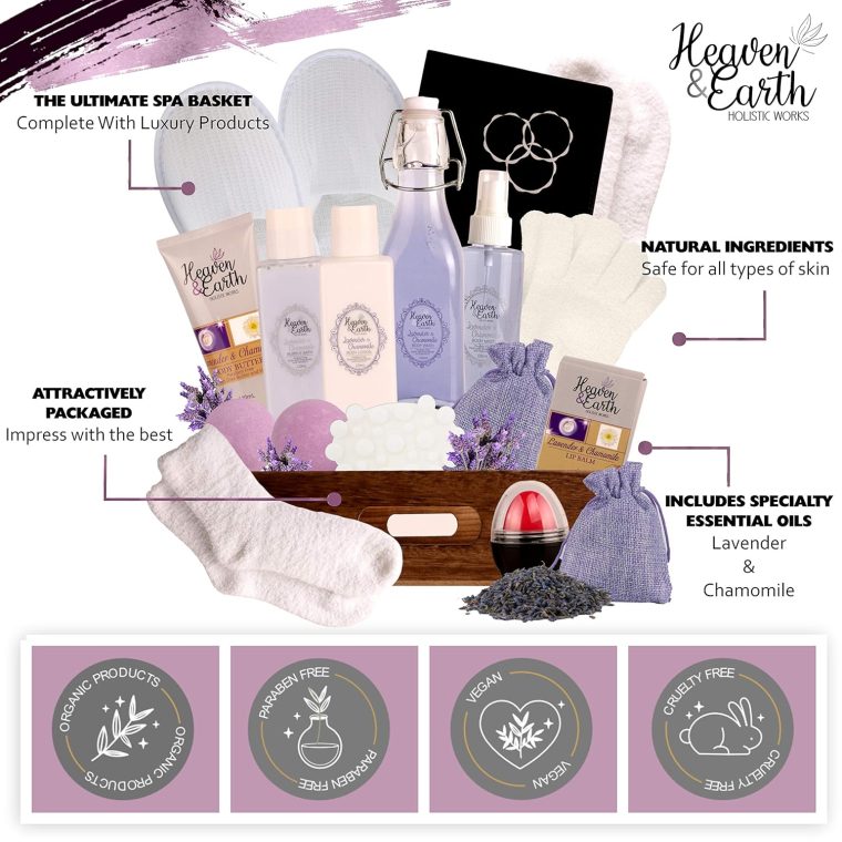 Birthday Gift Basket for Women. Lavender Pampering Gift Basket! All Inclusive Spa Bath Gift Set for Relaxing, Self Care, Meditation Gifts for Her Gift Bath Set for Mind & Body Stress Relief! - Image 2