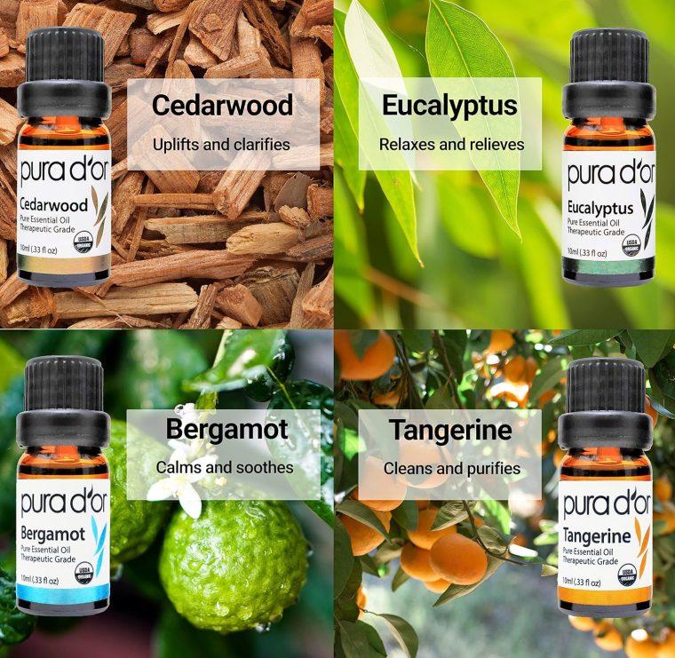 PURA D'OR Organic Sweet16 Essential Oils Set - 16x 10mL Wood Box Aromatherapy Gift Set - 100% Pure Therapeutic Grade for Relaxation and Wellness (Lavender, Rosemary, Turmeric, Ylang Ylang & More) - Image 5