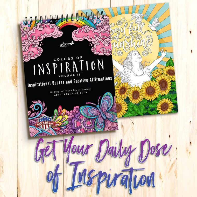 ColorIt Colors of Inspiration, Volume II - Inspirational Quotes and Positive Affirmations Adult Coloring Book, 50 Original Designs, Spiral Binding, Lay Flat Hardback Book Cover, Ink Blotter - Image 2
