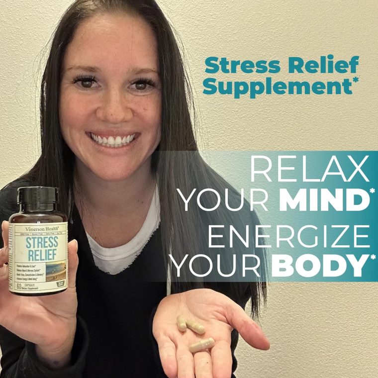 Stress Relief Supplement with 5HTP, Ashwagandha, Valerian, St John’s Wort, GABA, Chamomile & B-Vitamins - Promotes Relaxation, Sleep, Calm & Balanced Mood, Energy & Focus. Vegan, Non-GMO, 60 Capsules - Image 7