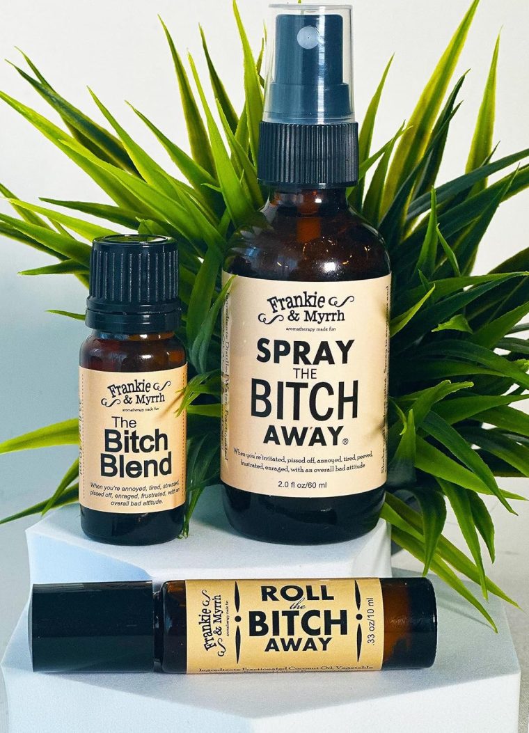 Frankie & Myrrh | The Bitch Kit Trio | Aromatherapy Spray, Roll-on and Blend for Irritability | Bergamot, Geranium, Lavender, Frankincense Essential Oils | Natural Perfume - Image 2