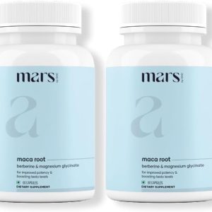 mars by GHC Maca Root Caps (Ginseng): Powered with Magnesium & Berberine - 60 Capsules | Pack of 2