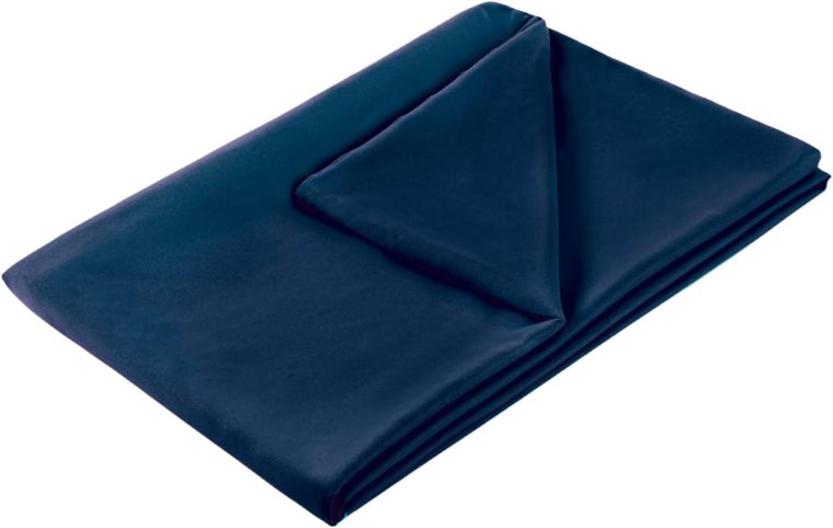 Weighted Blanket Cover, 60 * 80, Dark Blue, Cover for Weighted Blanket 60x80, with Zipper Closure, with 8 Ties