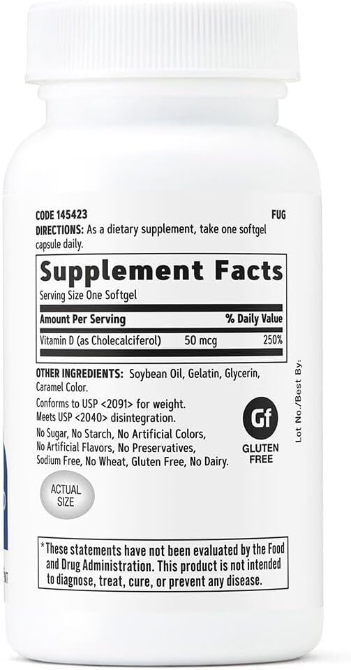 GNC Vitamin D3 50mcg Supplement, Supports Teeth and Bone Health, 180 Servings - Image 2