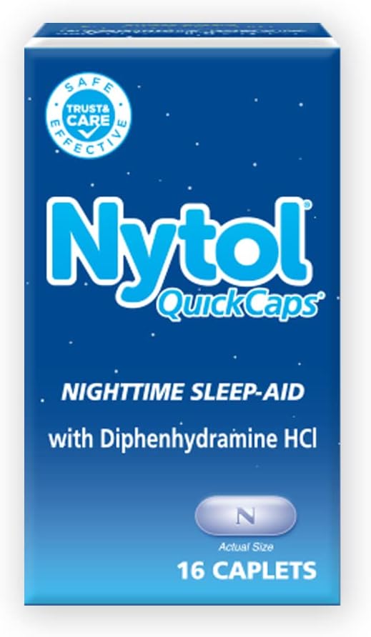Nytol Quick Caps Nighttime Sleep Aid, Helps You Fall Asleep Fast, 16 Caplets