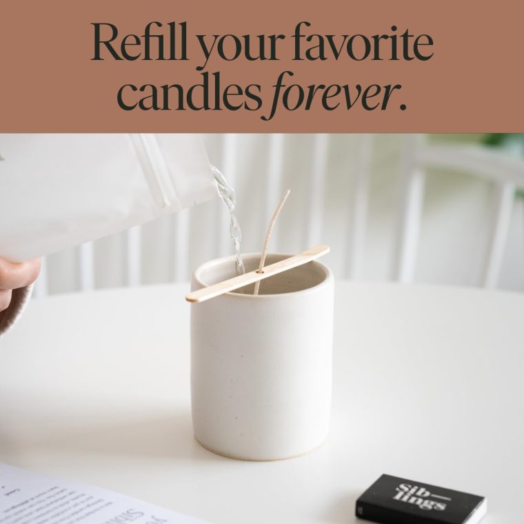 Siblings Essentials, Candle Refill Kit, DIY Candle Kit (No 06: Cardamom, Sandalwood, Vanilla) - Eco-Friendly Candle Refill, Clean Fragrance and Essential Oils, Coconut and Soy Wax - Image 3