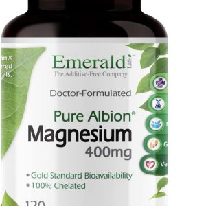 Emerald Labs Magnesium 400mg - Bone & Sleep Support with Albion Magnesium* - Vegan Friendly - 120 Vegetable Capsules (30-Day Supply)