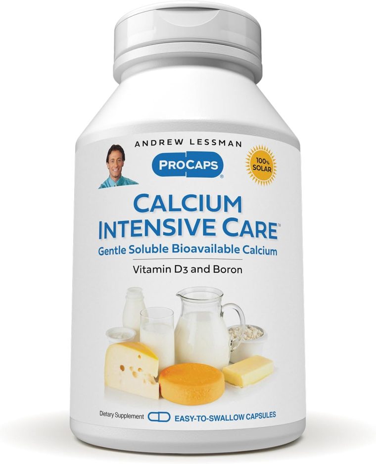 ANDREW LESSMAN Calcium Intensive Care - 180 Capsules - Maintains Healthy Bone and Skeletal Tissues. Vitamin D, Boron. Ultra-Fine, Highly Absorbable Powder in Easy-to-Swallow Capsule. No Additives.