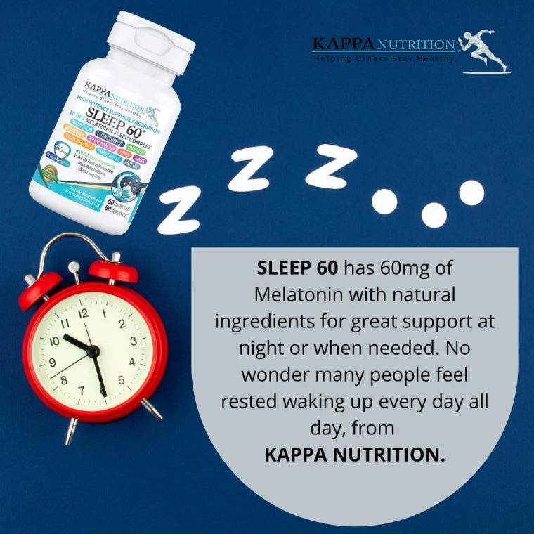 KAPPA NUTRITION Sleep 60, Sleep Aid, 60mg of Melatonin, 60-Day Supply, Non-Habit Forming Vegan Capsules Natural Ingredients for Easier Bedtime, Herbal Supplement, Valerian Root, Chamomile Non-GMO - Image 3