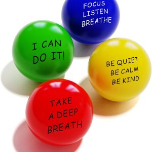 ALMAH Motivational Stress Balls for Kids and Adults (4 Pack), Stress Relief Balls, Hand Exercise Therapy Balls for Anxiety, Fidget, Tension, Manage Anger and Stress