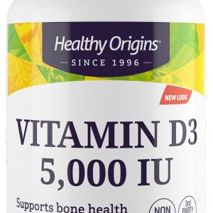 Healthy Origins Vitamin D3 (Lanolin) 5,000 IU Softgel - Bone Health and Immune Support Supplement - Easily Absorbable Vitamin D Supplements - Gluten-Free Vitamin D3 Supplement - 360 Softgels
