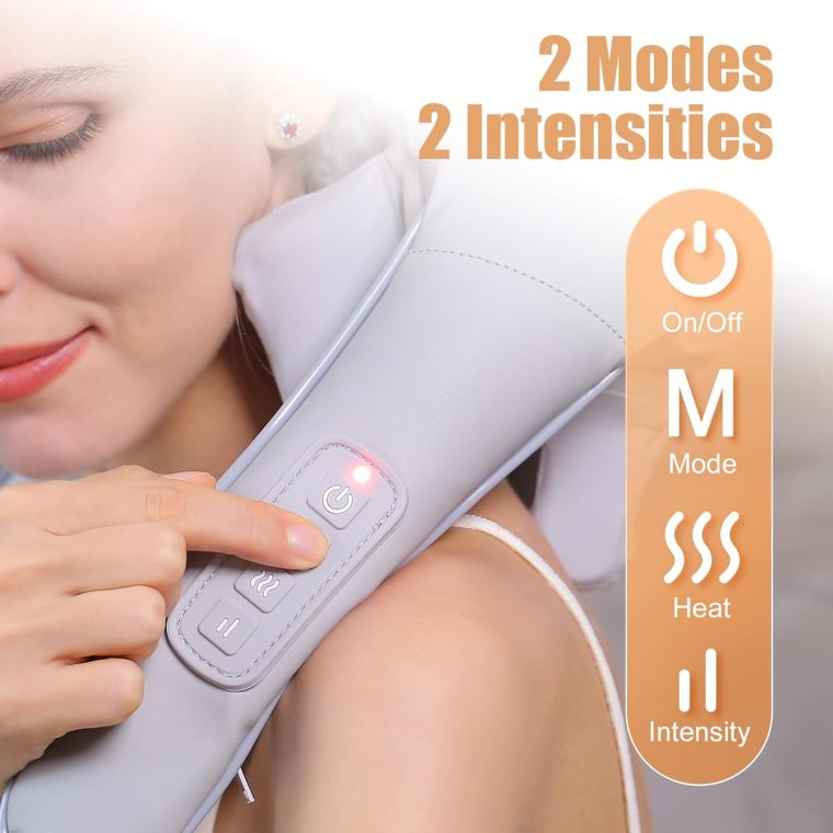 Electric Shiatsu Back and Neck Massager, Cordless Shoulder Massager with Heat, Deep Tissue 3D Kneading Massage Pillow for Shoulder, Leg, Body Muscle Pain Relief, Gifts for Men Women - Image 5