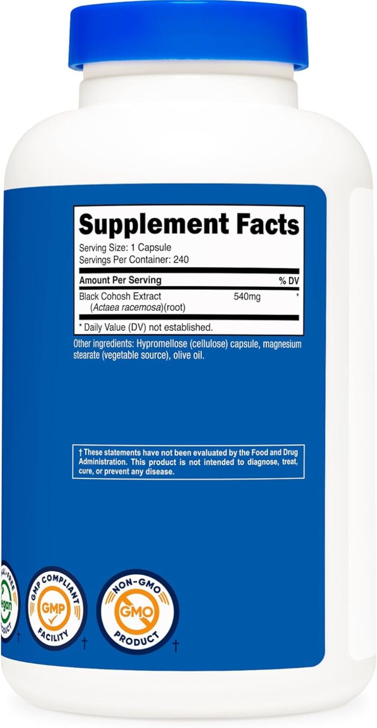 Nutricost Black Cohosh 540mg, 240 Capsules - Non-GMO, Gluten Free - Image 5