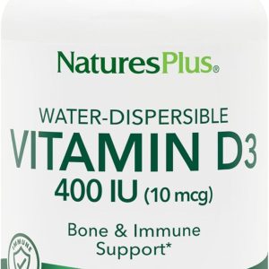 NaturesPlus Vitamin D3 (Cholecalciferol) - 400 iu, 90 Vegetarian Tablets - Bone Health, Heart Health & Immune System Support, Water Soluble for Maximum Absorption - Gluten-Free - 90 Servings