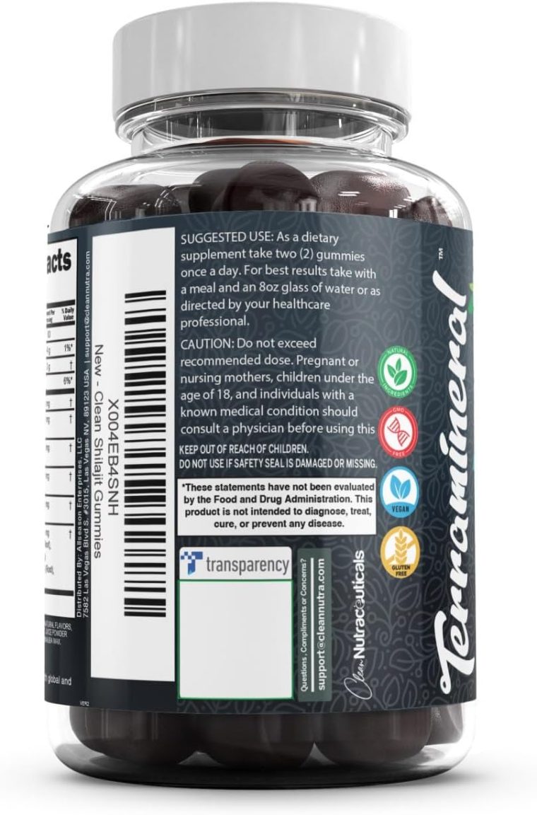 Terramineral Shilajit Gummies with Irish Sea Moss Tongkat Ali Ashwagandha Lion's Mane MACA Panax Ginseng Rhodiola & Cordyceps by Clean Nutra (1) - Image 9