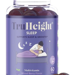 TruHeight Sleep Gummies - Kids & Teen Natural Sleep Aid for Maximum Growth - Pediatric Recommended - Kids Melatonin Gummy - Melatonin, Ashwagandha, L Theanine, Lemon Balm, Ages 4+, Mixed Berry Flavor