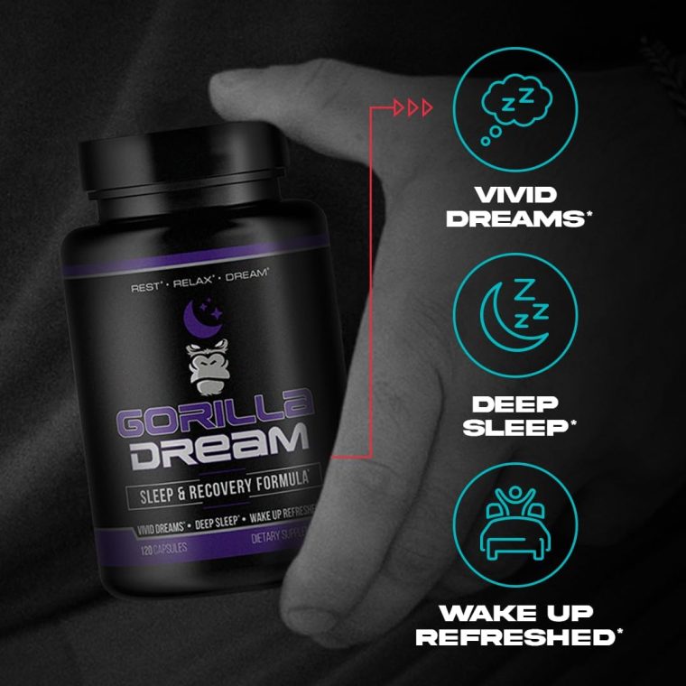Gorilla Mind Dream Sleep Supplement (120 Capsules) - Nootropic Infused Comprehensive Sleep & Recovery Supplement - GABA, Melatonin, Valerian Root, Magnesium, L-Theanine, Sensoril, Ashwagandha & More - Image 3
