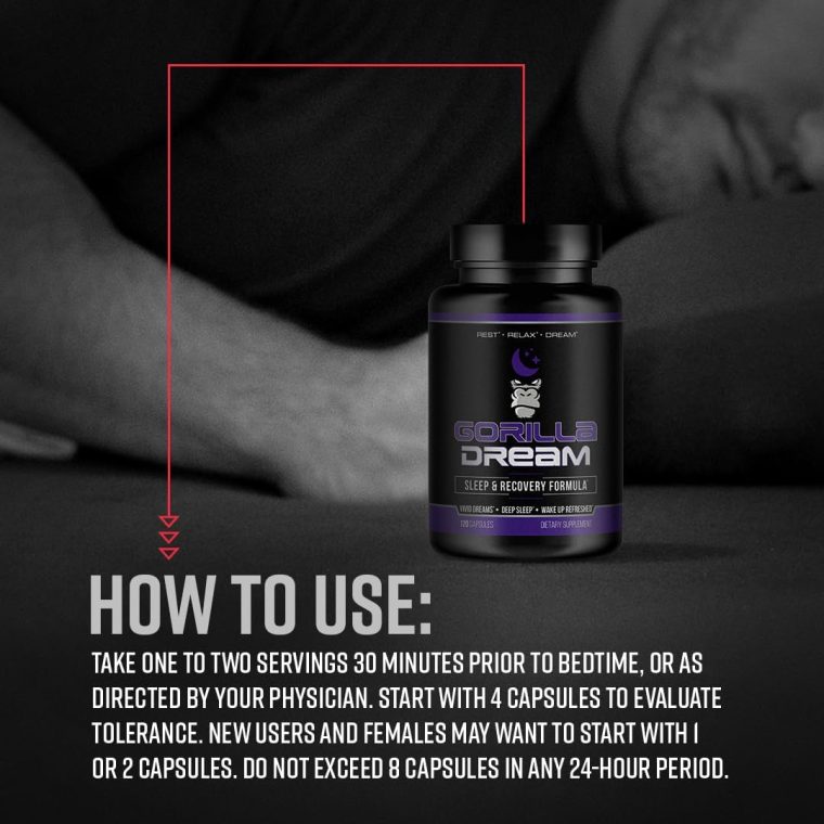 Gorilla Mind Dream Sleep Supplement (120 Capsules) - Nootropic Infused Comprehensive Sleep & Recovery Supplement - GABA, Melatonin, Valerian Root, Magnesium, L-Theanine, Sensoril, Ashwagandha & More - Image 5