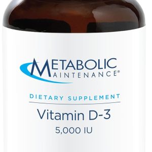 Metabolic Maintenance Vitamin D3 5000 IU - Pure Vitamin D3 with VIT C for Immune and Bone Health, Extra Strength VIT D Supplement for Women and Men - 90 Capsules