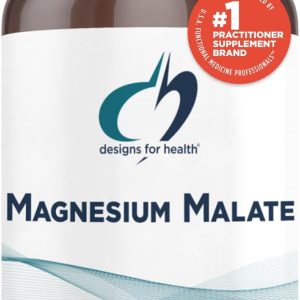 Designs for Health Magnesium Malate - Chelated Magnesium as Di Magnesium Malate - Highly Bioavailable Form to Support Energy, Bone Health + Muscle Recovery (120 Magnesium Malate Capsules)
