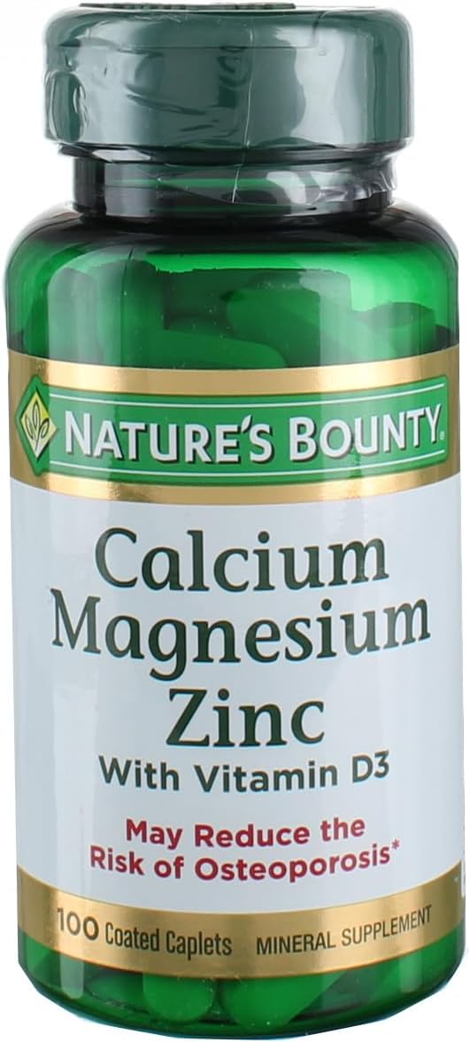 Nature's Bounty Calcium-magnesium-zinc Caplets, 200 Caplets (2 X 100 Count Bottles)